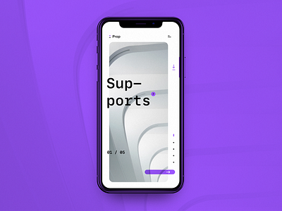 Prop UI app architecture broken grid grid iphone x mobile overlapping photography purple ui ux