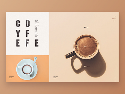 Covfefe beige clean coffee desktop funny grid gridded hero humor minimal ui ux