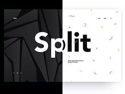 Split black and white desktop header hero layout magazine section split ui ux web website