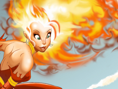 Fire Goddess cartoon comic women