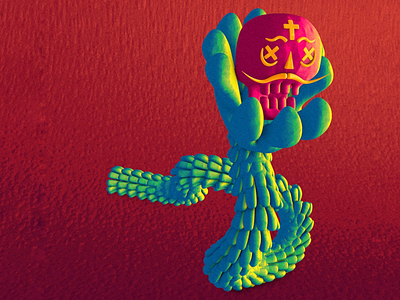 Quetzalcoatl Muerto c4d cinema4d day of the dead dia de los muertos grainy green mexico model pink skull snake