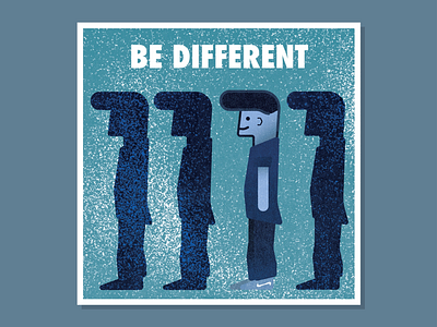Be Different - Concept Advertising blue concept different flat grain grainy illustration illustrator lzmotion people