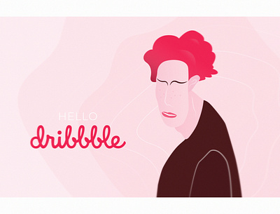 Hello dribbble! illustration pink vector