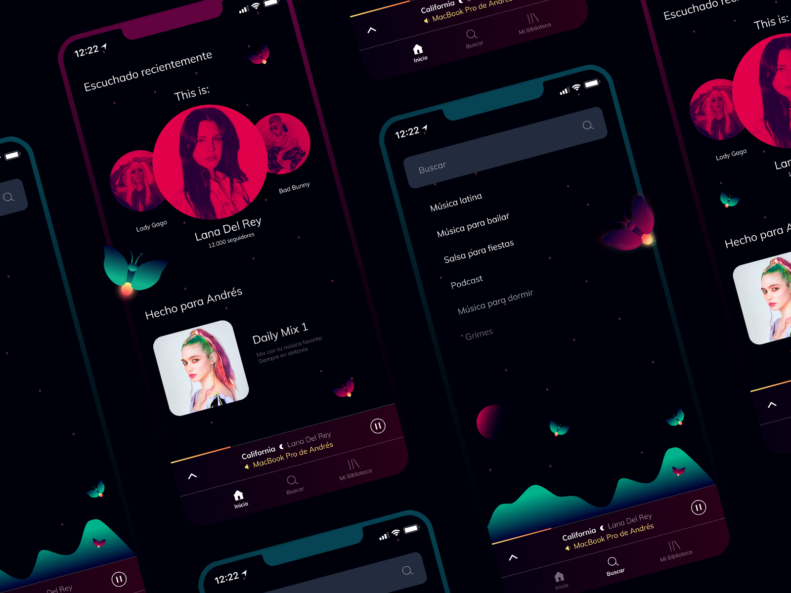 Spotify's Magical Night UI Redesign by Andrés Gar on Dribbble