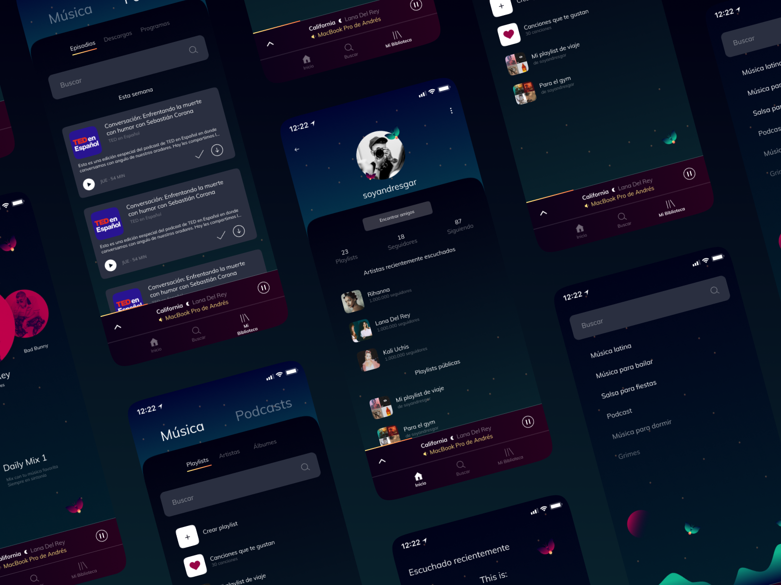 Ui s. Midnight UI. S=UI. Spotify UI Design. День ночь UI.