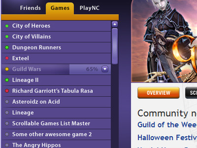 Concept design for game launcher game software ui