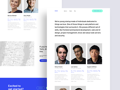 Movor - About Us Page about me about page about us about us page aboutus call to action design company design team design website designagency designteam designweb personal identity personal information product design teammates uidesign user experience user interface design userinterface
