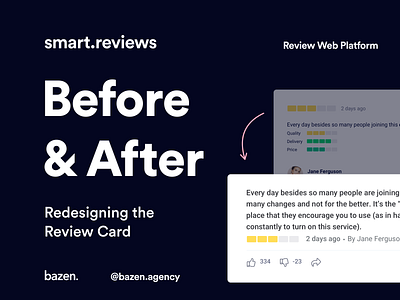 Smart.Reviews - Redesigning the Review Card clean design agency design process design thinking designagency redesigned ui uidesign uidesigner uiux uiuxdesign userinterface web design webapp webapp design webapplication webapps webdesign website website design
