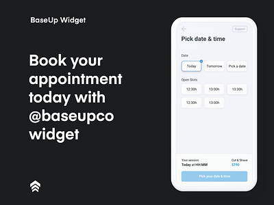 BaseUp Widget booking booking app clean date picker mobile app mobile design mobile ui time picker ui uidesign uidesigner uiux uiuxdesign userinterface