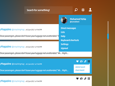 Twitter Menus - Twitter Concept bootstrap concept menu prolfil scroll search sub menu twitter