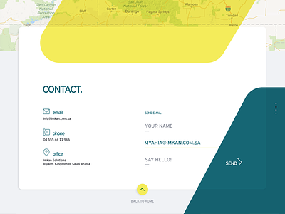 Imkan - Contact Screen contact form input location mail map phone send texture