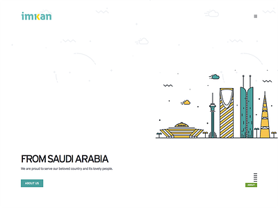 Imkan website - About screen colorful home imkan landing mobile one page scrolling ui ux vectors website