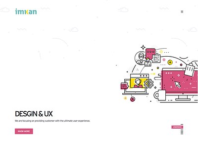 Imkan website - Design & UX screen colorful home imkan landing mobile one page scrolling ui ux vectors website