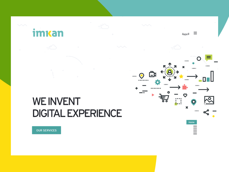 Imkan - Home Page Scrolling about colorful design develope imkan intro one page scrolling ui ux web