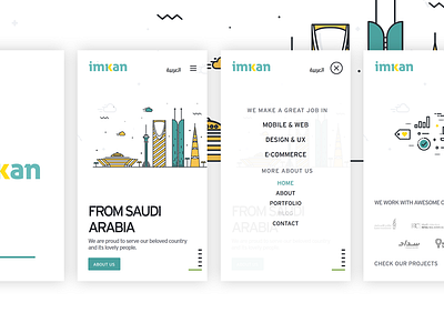 IMKAN Website Responsive Layout about colorful design develope imkan intro one page scrolling ui ux web