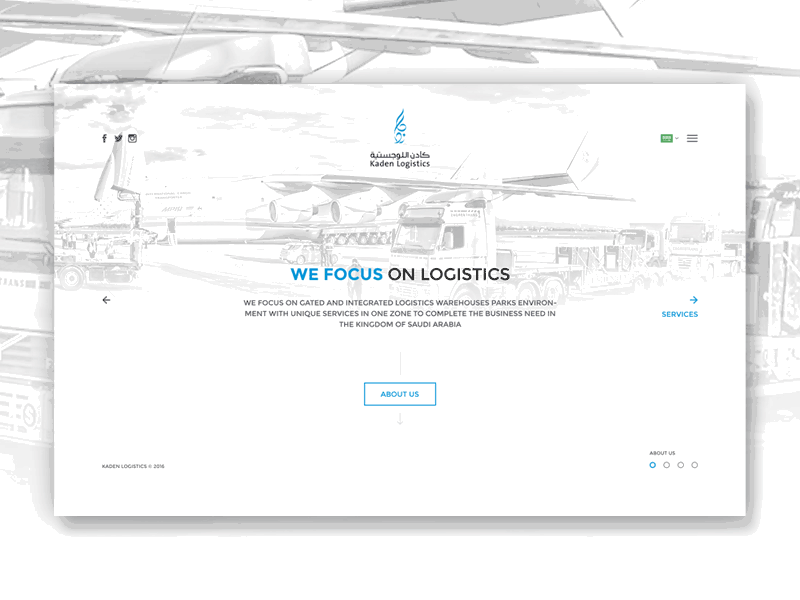 Kaden Logistics Company arabic button company contact intro logo map menu one page services site slider