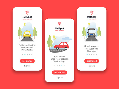 HotSpot Parking - Log In Screens app app design branding illustration mobile parking taxi transit ui ui design