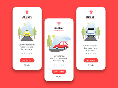 HotSpot Parking - Log In Screens app app design branding illustration mobile parking taxi transit ui ui design