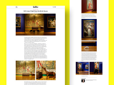Billie - Article/Review adobe art article desktop graphic design layout magazine publication ui ux website xd