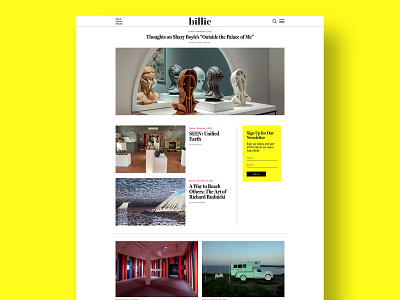 Billie Magazine adobe art article desktop graphic design landing page layout magazine publication ui ux website xd