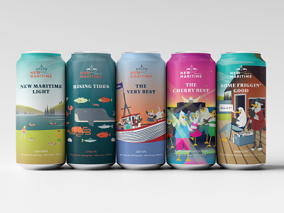 New Maritime Beer Co. adobe beer beverage can can design graphic design illustration illustrator maritime miramichi new brunswick packaging print seagull vector