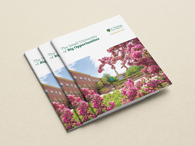 St. Thomas University - Domestic Viewbook 2022 book booklet branding graphic design indesign layout new brunswick typography university viewbook