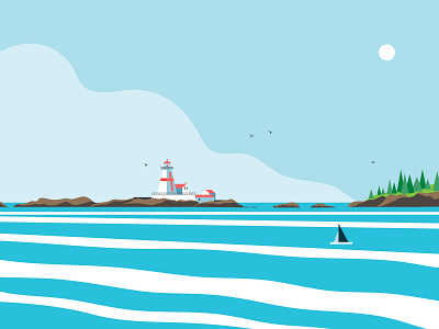 Saint Andrews - Lighthouse Road graphicdesign illustration illustrator lighthouse new brunswick ocean saint andrews