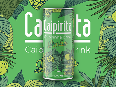 Caipirita can illustration label design logotype