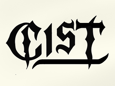 Gist? beige black blackletter gist lettering logotype type typography