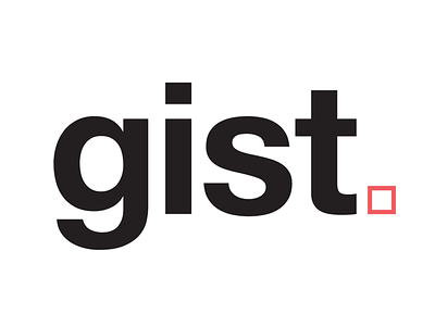 gist. logotype black brand agency branding gist helvetica logo logotype red typography wordmark