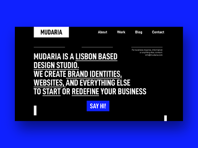 Web Mudaria adobexd black branding design lisbon portugal typography web webdesign webflow