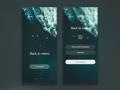 Daily UI challenge #001 - Nature App dailyui design graphic nature signup uxui