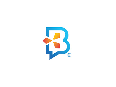 B Logo app avitive b logo b monogram branding chat chatting communication energy logotype mark message messaging monogram social tech technology telecommunication wordmark