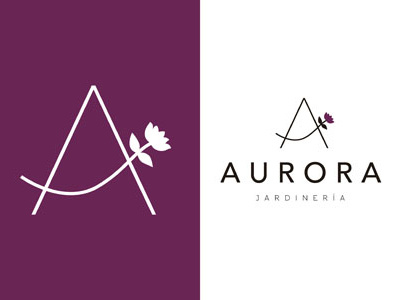 AURORA branding design feminine garden gardener graphicdesign logo nature