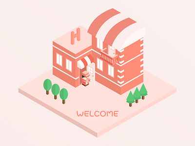 Welcome to my place @Dribbble 2.5d debut shot hello dribble illustration