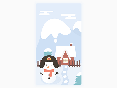 Happy Winter : ) cute character illustration snowman winter