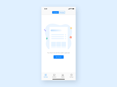 You have not set this week's goal yet empty states product design user inteface ux ui design