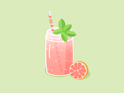 Grapefruit Tea drinks illustration