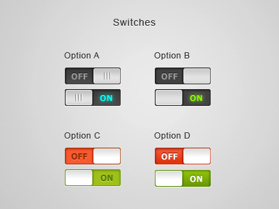 Switches app button glow off on switch switches toggle ui vector web