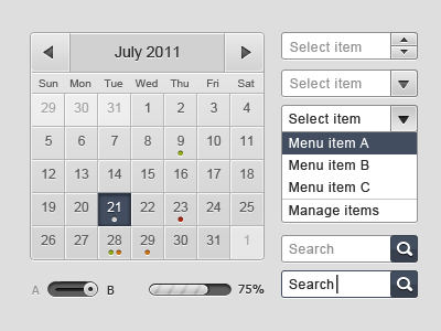 Ui Kit Cont... button calendar clean kit loading menu toggle ui ui kit web