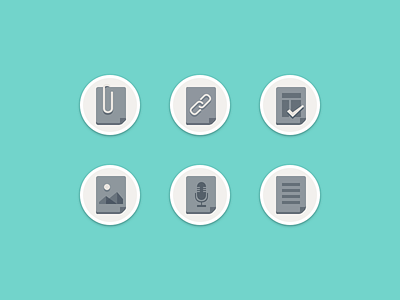 Content type icons assignment audio design flat icon icons image link page teal ui vector