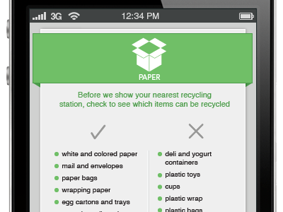 Greencan app ios iphone mobile moblie design recycling ui ux