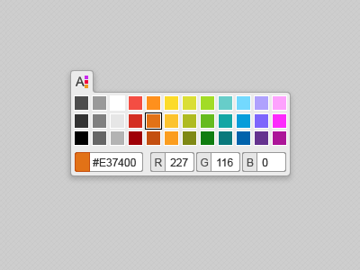 Colour Picker color colour hex picker rgb swatch ui ux widget