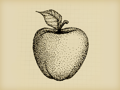 Stippled Apple apple fruit illustration sepia stippled stippling