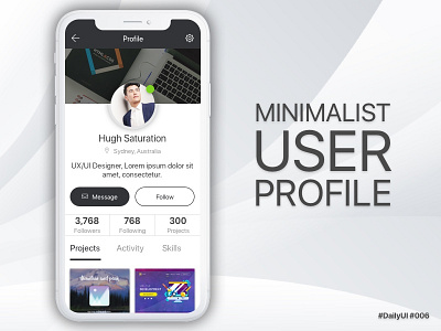 Minimalist User Profile flat minimalist user profile