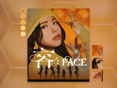 [容 : FACE]_ SOLAR cartooning design dribbble fangirl graphic design honey illustration illustrator korean kpop mamamoo solar vector vector art vectorart vexel