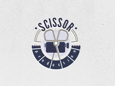 Logo Scissor production grey logo vintage