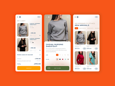 E-commerce Mobile Clothing Brand branding design e commerce layout minimal mobile shopping cart ui uiux web