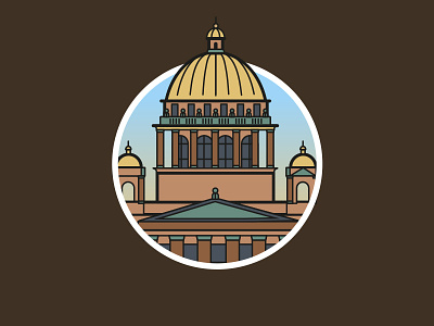 Saint-Petersburg cathedral city icons illustration sight spb st.petersburg tiny vector