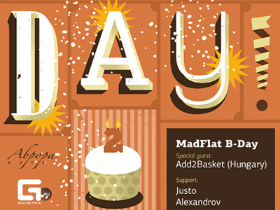 Poster Madflat BDay bday lettering poster retro typo